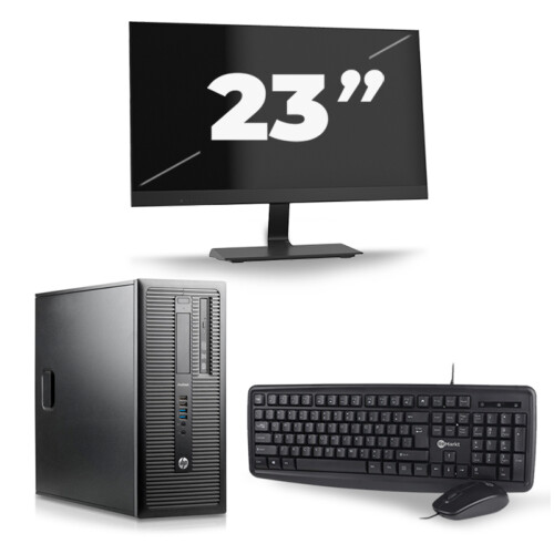 HP ProDesk 600 G1 Tower - Intel Core i5-4e Generatie - 8GB RAM - 256GB SSD - Windows 10 + 1x 23 inch Monitor Tweedehands