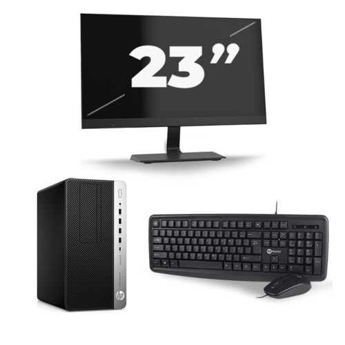 HP ProDesk 600 G3 Micro Tower - Intel Core i7-6e Generatie - 16GB RAM - 256GB SSD - Windows 11 + 1x 23 inch Monitor Tweedehands