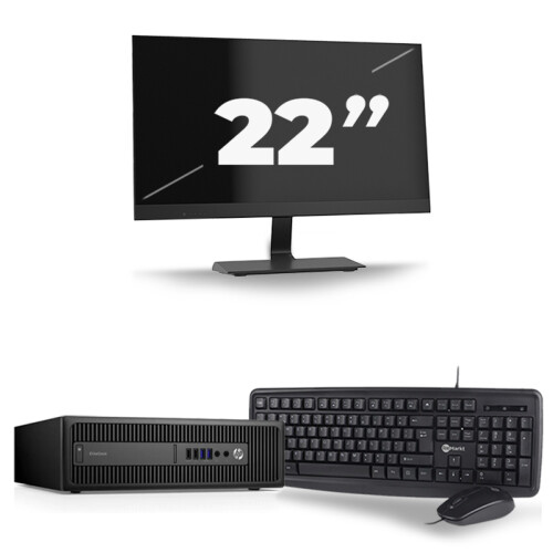 HP ProDesk 600 G3 USFF - Intel Core i5-7e Generatie - 8GB RAM - 256GB SSD - Windows 11 + 1x 22 inch Monitor Tweedehands