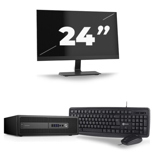 HP ProDesk 600 G3 USFF - Intel Core i5-7e Generatie - 8GB RAM - 256GB SSD - Windows 11 + 1x 24 inch Monitor Tweedehands