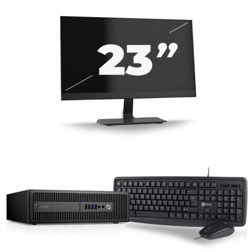 HP ProDesk 600 G3 USFF - Intel Core i5-7e Generatie - 8GB RAM - 256GB SSD - Windows 11 + 1x 23 inch Monitor Tweedehands