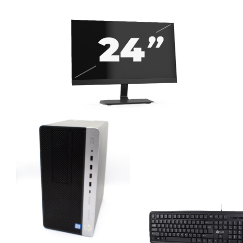 HP ProDesk 600 G4 Micro Tower - Intel Core i7-8e Generatie - 8GB RAM - 256GB SSD - Windows 11 + 1x 24 inch Monitor Tweedehands
