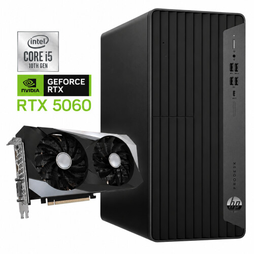 HP ProDesk 600 G6 Tower - Intel Core i5-10e Generatie - 32GB RAM - 512GB SSD - Nvidia RTX 5060 - Win11 - Game PC Tweedehands