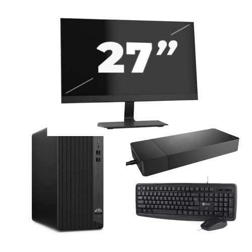 HP ProDesk 600 G6 USFF - Intel Core i5-10e Generatie - 8GB RAM - 256GB SSD - Windows 11 + 1x 27 inch Monitor Tweedehands