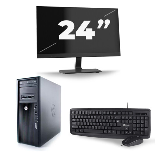 HP Z210 CMT workstation Tower - Intel Core i3-2e Generatie - 8GB RAM - 120GB SSD - Windows 10 + 1x 24 inch Monitor Tweedehands