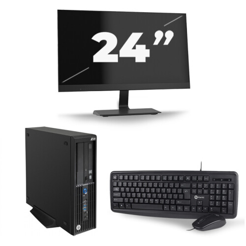 HP Z230 Workstation SFF - Intel Core i5-4e Generatie - 8GB RAM - 256GB SSD - Windows 10 + 1x 24 inch Monitor Tweedehands