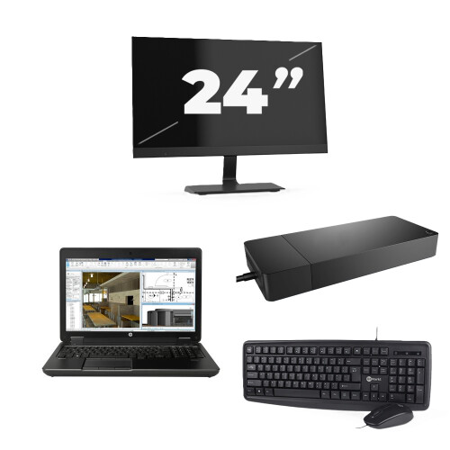 HP ZBook 15 G2 - Intel Core i7-4e Generatie - 15 inch - 16GB RAM - 256GB SSD - Windows 11 + 1x 24 inch Monitor Tweedehands