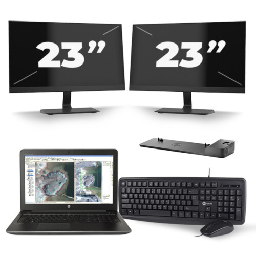 HP ZBook 15 G3 - Intel Core i5-6e Generatie - 15 inch - 16GB RAM - 256GB SSD - Windows 11 + 2x 23 inch Monitor Tweedehands