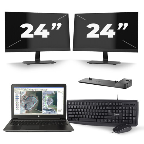 HP ZBook 15 G3 - Intel Core i5-6e Generatie - 15 inch - 16GB RAM - 256GB SSD - Windows 11 + 2x 24 inch Monitor Tweedehands