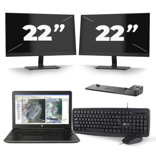 HP ZBook 15 G3 - Intel Core i7-6e Generatie - 15 inch - 16GB RAM - 256GB SSD - Windows 11 + 2x 22 inch Monitor Tweedehands