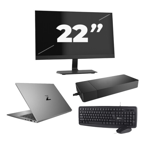 HP ZBook Firefly 14 G7 - Intel Core i7-10e Generatie - 14 inch - 16GB RAM - 256GB SSD - Windows 11 Home + 1x 22 inch Monitor Tweedehands