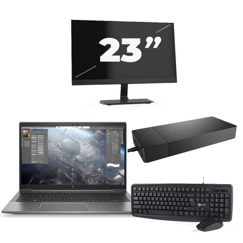 HP ZBook Firefly 14 G7 - Intel Core i7-10e Generatie - 14 inch - 16GB RAM - 256GB SSD - Windows 11 Home + 1x 23 inch Monitor Tweedehands