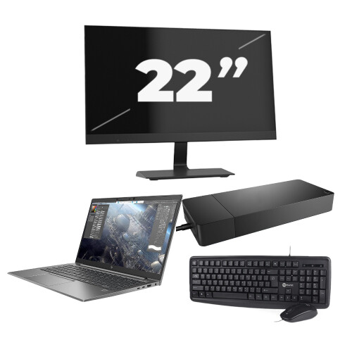 HP ZBook Firefly 14 G8 - Intel Core i7-11e Generatie - 14 inch - 16GB RAM - 256GB SSD - Windows 11 Home + 1x 22 inch Monitor Tweedehands