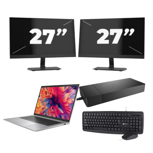 HP ZBook Firefly 14 G9 - Intel Core i7-12e Generatie - 14 inch - 16GB RAM - 512GB SSD - GPU - Windows 11 Home + 2x 27 inch Monitor Tweedehands