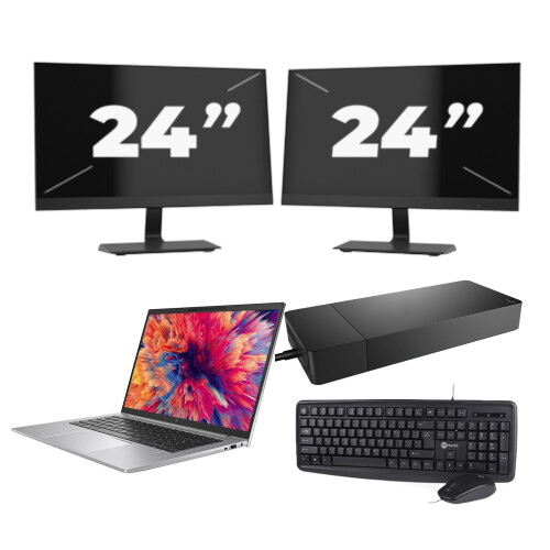HP ZBook Firefly 14 G9 - Intel Core i7-12e Generatie - 14 inch - 8GB RAM - 256GB SSD - Windows 11 + 2x 24 inch Monitor Tweedehands
