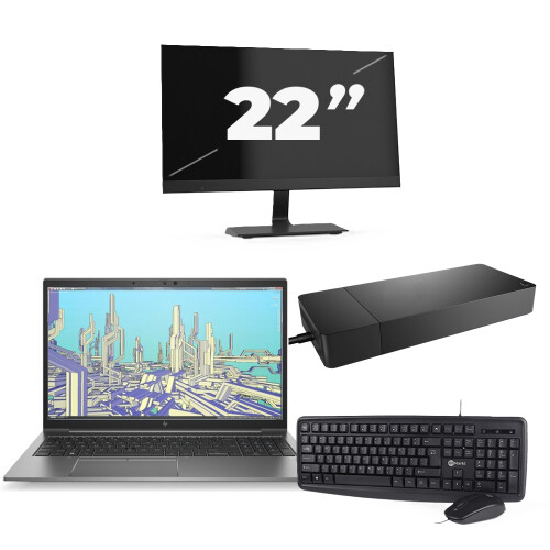 HP ZBook Firefly 15 G8 - Intel Core i7-11e Generatie - 15 inch - 8GB RAM - 256GB SSD - Windows 11 Home + 1x 22 inch Monitor Tweedehands