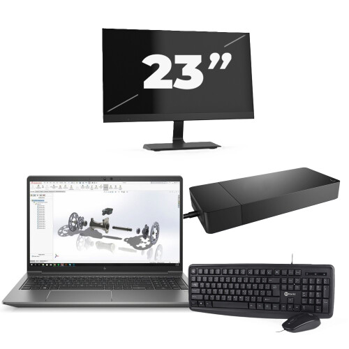 HP ZBook Power G8 - Intel Core i7-11e Generatie - 15 inch - 8GB RAM - 256GB SSD - Windows 11 + 1x 23 inch Monitor Tweedehands