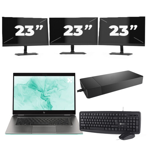 HP ZBook Studio G5 - Intel Core i7-8e Generatie - 15 inch - 16GB RAM - 256GB SSD - Windows 11 + 3x 23 inch Monitor Tweedehands