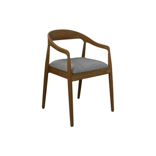 hsm collection – modena eetkamerstoel – teak & grijs – 55 × 41 × 78 cm