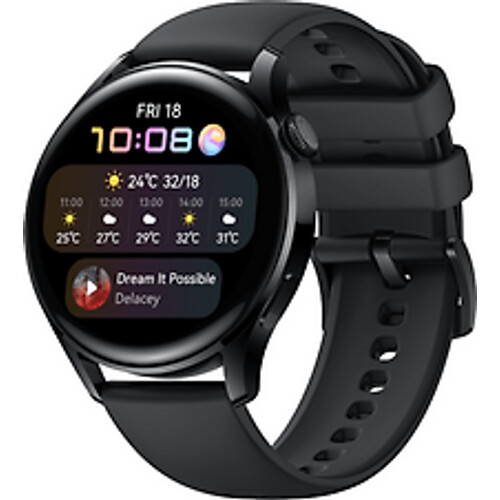 Huawei Watch 3 46 mm zwart op siliconen bandje zwart [wifi + 4G, Active Edition] Tweedehands