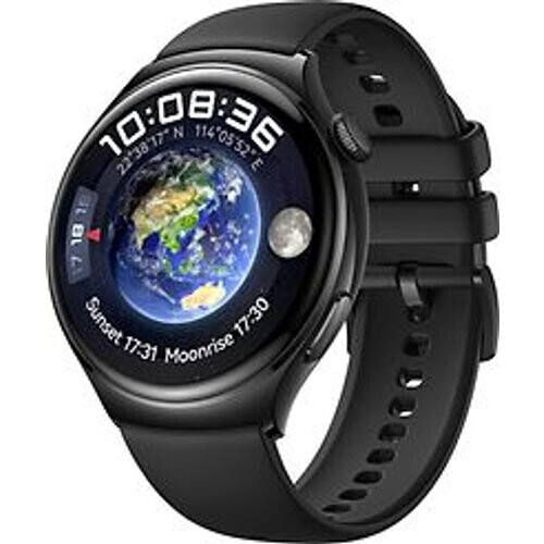 Huawei Watch 4 Active 46 mm zwart met fluorelastomeer bandje zwart [wifi + 4G] Tweedehands