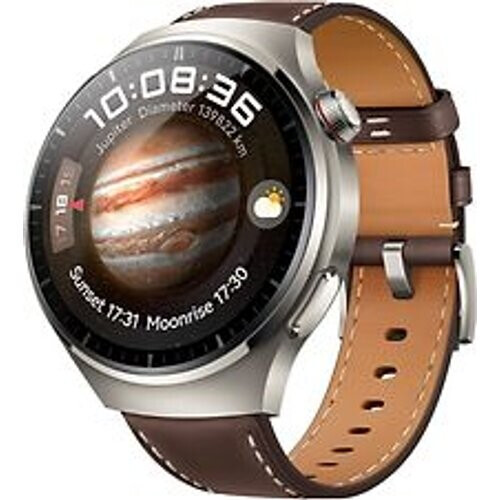 Huawei Watch 4 Pro Classic 48 mm titanium met leren bandje bruin [wifi + 4G] Tweedehands