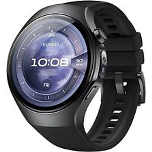 Huawei Watch 5 46 mm roestvrijstalen kast zwart met de fluorelastomeer band zwart [wifi + 4G] Tweedehands