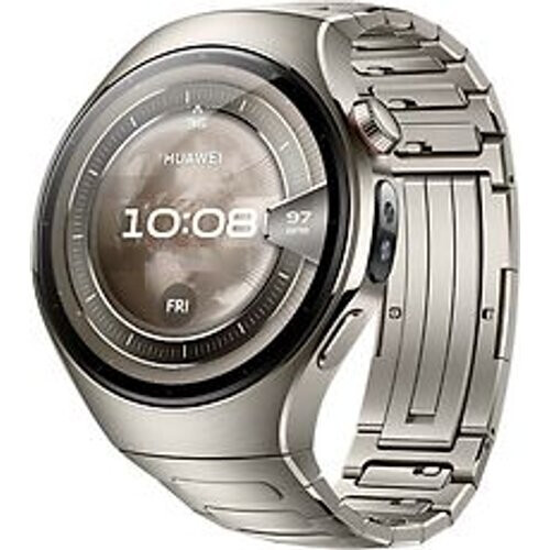 Huawei Watch 5 46 mm titanium kast zilver met de titanium band zilver [wifi + 4G] Tweedehands