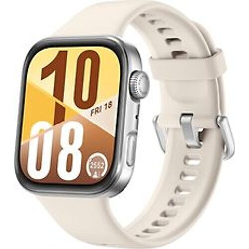 Huawei Watch Fit 4 38 mm zilver met fluoro-elastomeer bandje wit Tweedehands