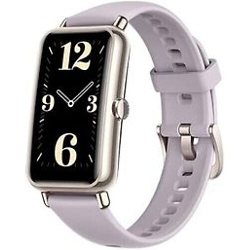 Huawei Watch Fit Mini 52 mm goud met fluorelastomeer bandje taro purple Tweedehands