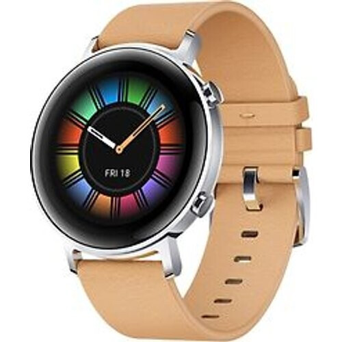 Huawei Watch GT 2 46 mm zilver met beige lederband Tweedehands