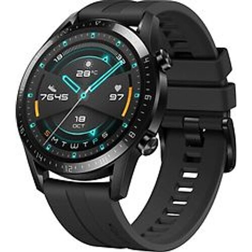 Huawei Watch GT 2 46 mm zwart met siliconenarmband zwart Tweedehands