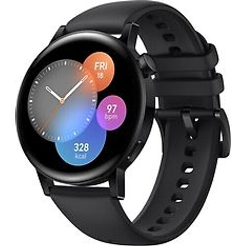 Huawei Watch GT 3 42 mm zwart met fluorelastomeer bandje zwart Tweedehands