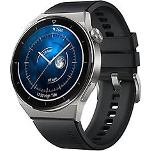 Huawei Watch GT 3 Pro 46mm titanium met fluorelastomeer bandje zwart Tweedehands
