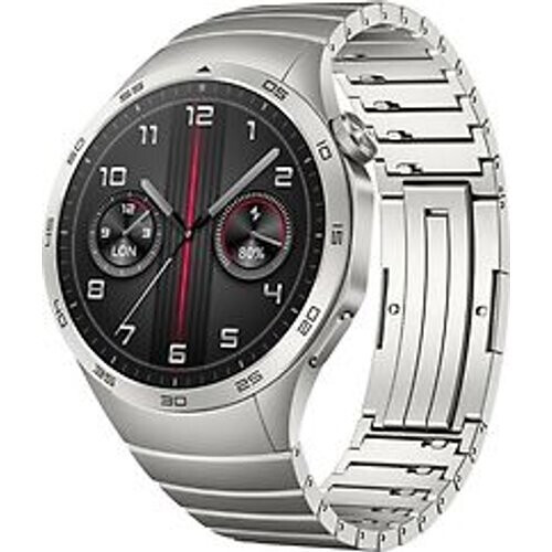 Huawei Watch GT 4 46 mm zilver met roestvrijstalen armband zilver Tweedehands