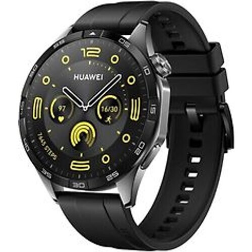 Huawei Watch GT 4 46 mm zwart met fluorelastomeer bandje zwart Tweedehands