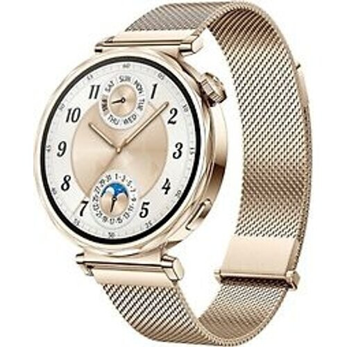 Huawei Watch GT 5 41 mm kast van goud roestvrij staal met goud Milanees bandje Tweedehands