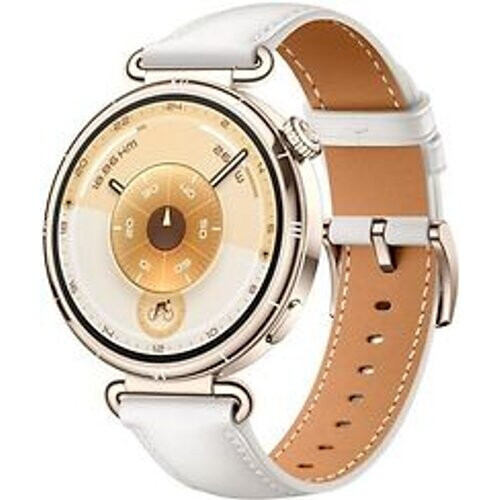 Huawei Watch GT 6 41 mm roestvrijstalen kast goud met leren bandje wit Tweedehands