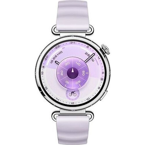 Huawei Watch GT 6 41 mm roestvrijstalen kast zilver met fluorelastomeer bandje violet Tweedehands