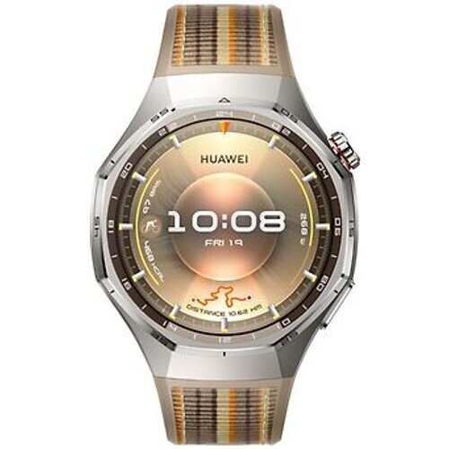 Huawei Watch GT 6 Pro 46 mm titaniumm kast zilver met nylon bandje bruin Tweedehands