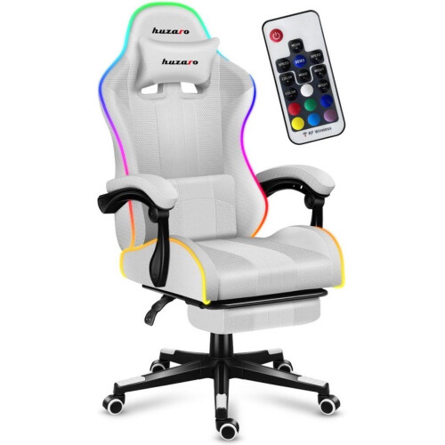 Huzaro FORCE 4.7 - Gamingstoel - RGB LED-verlichting - Wit