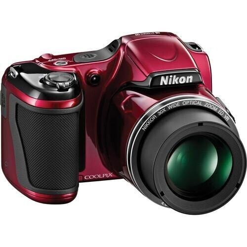 Hybride camera CoolPix L820 - Rood + Nikon Nikkor 30X Optical Zoom 22.5-675 mm f/3-5.8 f/3-5.8 Tweedehands