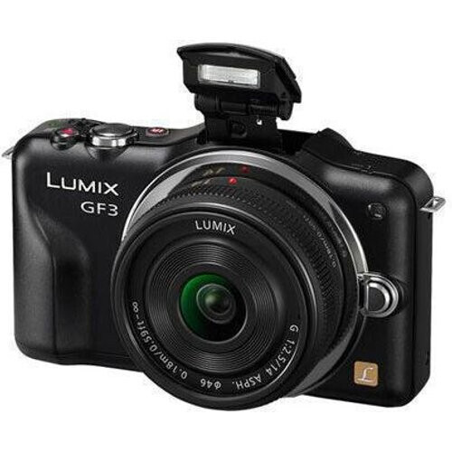 Hybride camera Lumix DMC-GF3 - Zwart + Panasonic Lumix G Vario G Vario 14-42 mm f/3.5-5.6 MEGA O.I.S f/3.5-5.6 Tweedehands