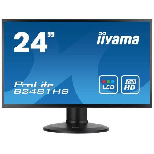 iiyama ProLite B2481HS-B1 - 24 inch - 1920x1080 - DVI - HDMI - VGA - Zwart Tweedehands