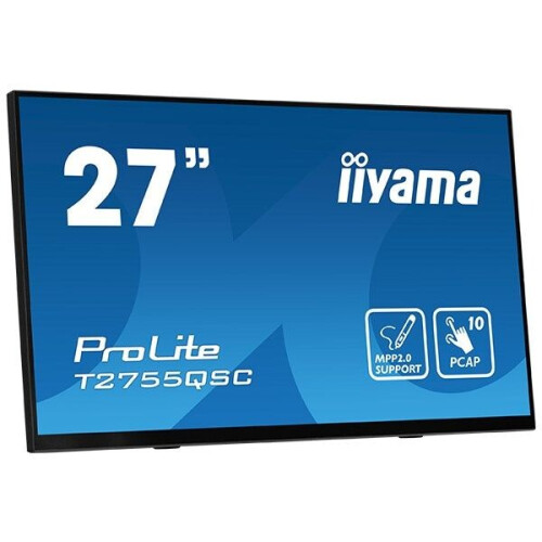 Iiyama ProLite T2755QSC-B1 - 27"WQHD Touch Monitor - 10-punts PCAP - Zwart