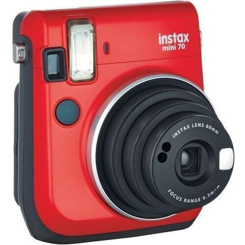 Instant camera Instax Mini 70 - Rood/Zwart + Fujifilm Polaroid Instax Lens 60 mm f/12.7 f/12.7 Tweedehands