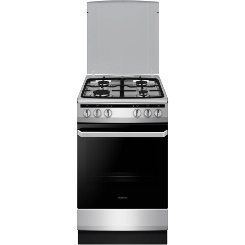 Inventum VFG5020GRVS - Vrijstaand gasfornuis - 4 kookzones - 62 liter oven - Zilver/Zwart Tweedehands