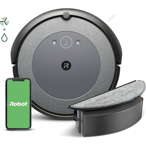 iRobot Roomba Combo® i5 - Robotstofzuiger met Dweilfunctie - Ideaal voor Huisdieren - Lichtgrijs Tweedehands