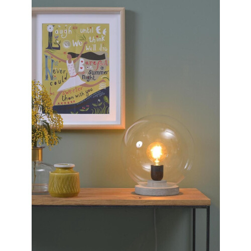 it's about RoMi Warsaw - Tafellamp - Cementen voet - Glas 32 cm