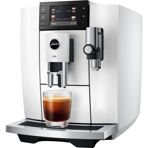 Jura E8 - Volautomatische Koffiemachine - Hot Brew Light Brew Sweet Foam - Piano White